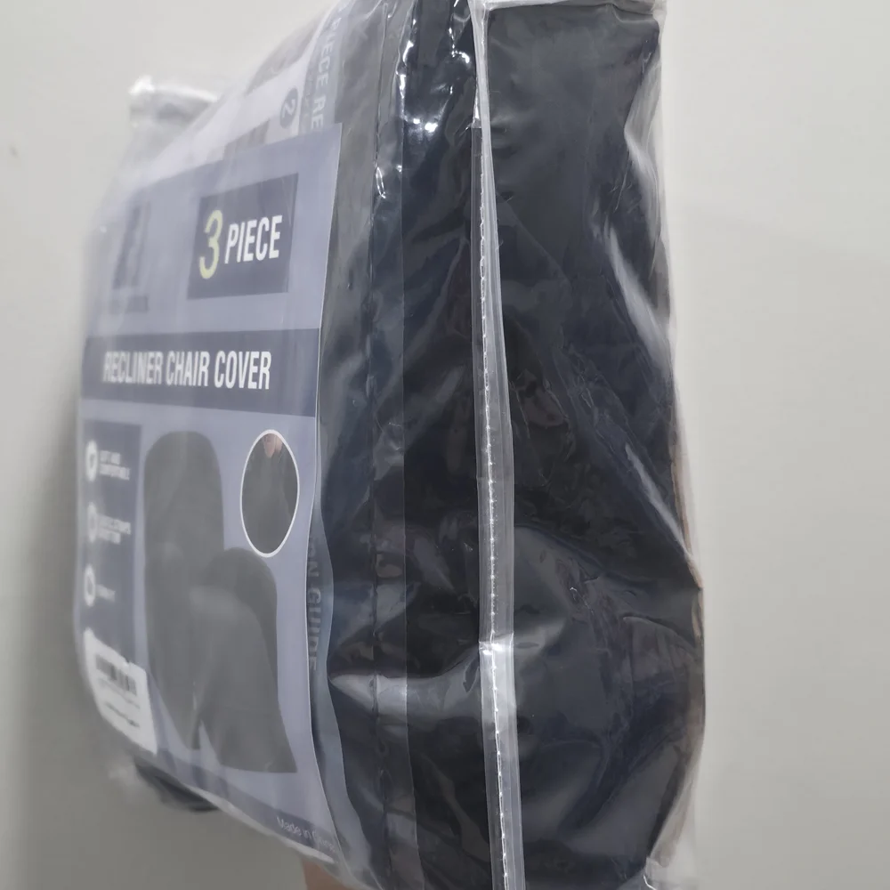 H.VERSAILTEX 3-Piece Recliner Chair Cover | Soft Stretch | Black | New